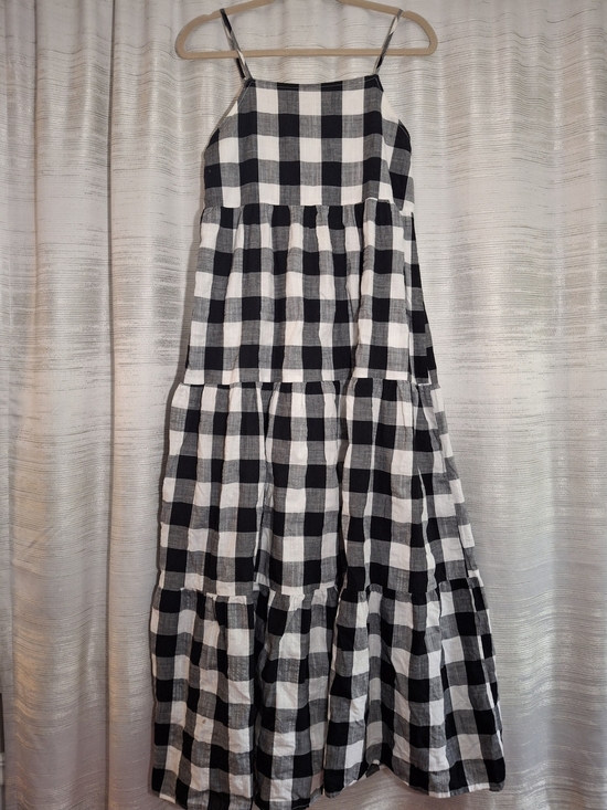 Pink Lily Dresses & Skirts - Pink Lily Black & White Checked Tiered Sundress